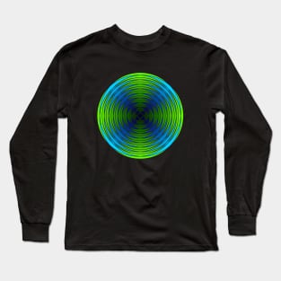 Fuzzy Circular Logic Green 3 Long Sleeve T-Shirt